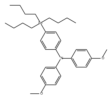 4-甲氧基-N-(4-甲氧苯基)-N-(3-三丁基锡基)苯基)苯胺 结构式