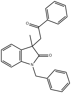 1-苄基-3-甲基-3-(2-氧代-2-苯甲基)吲哚啉-2-酮 结构式