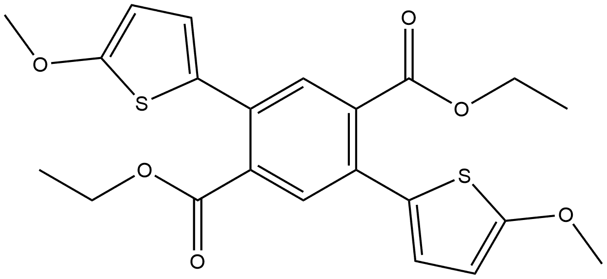 1,4-二乙基2,5-双(5-甲氧基-2-噻吩基)-1,4-苯二甲酸酯 结构式