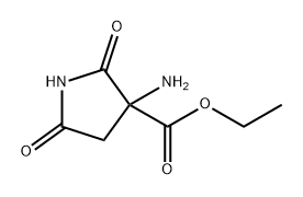 3-Pyrrolidinecarboxylic acid, 3-amino-2,5-dioxo-, ethyl ester 结构式