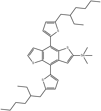 Stannane, [4,8-bis[5-(2-ethylhexyl)-2-thienyl]benzo[1,2-b:4,5-b']dithien-2-yl]trimethyl- 结构式