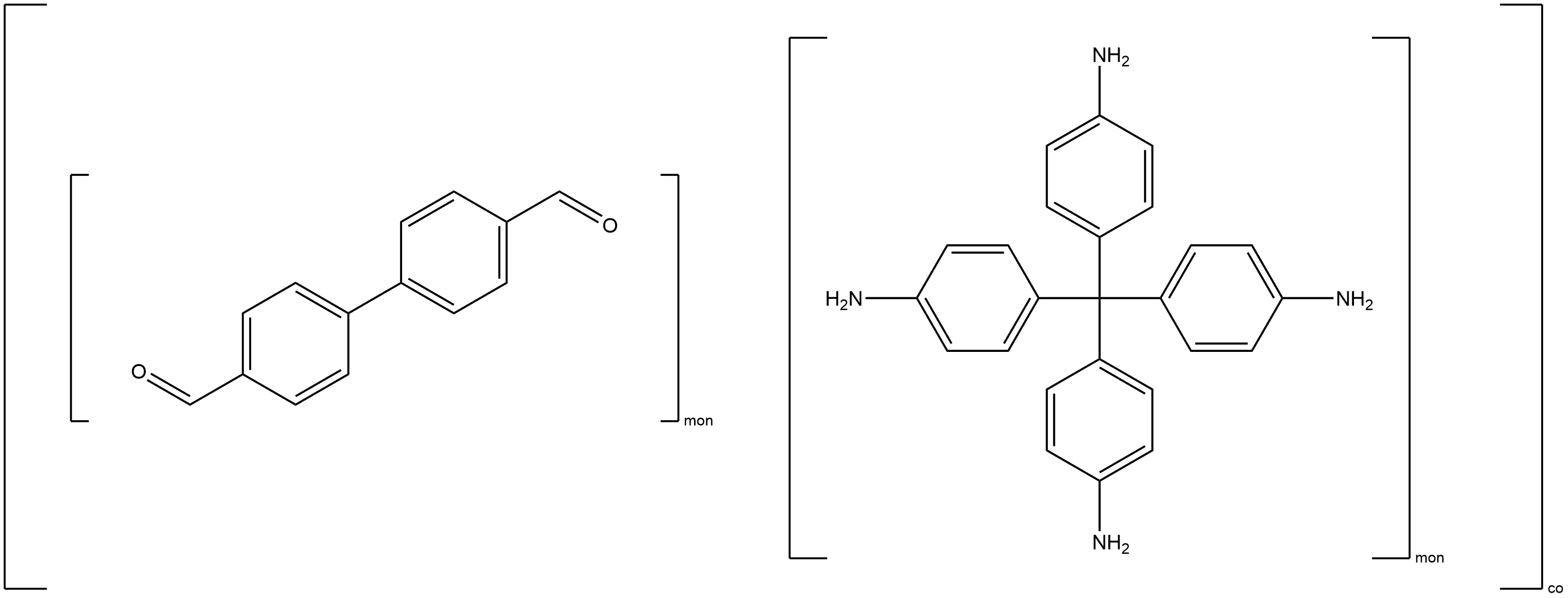 [1,1′-Biphenyl]-4,4′-dicarboxaldehyde, polymer with 4,4′,4′′,4′′′-methanetetrayltetrakis[benzenamine] 结构式