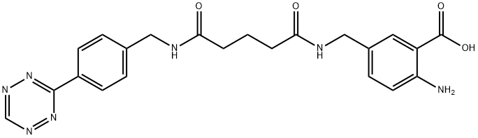 5-((5-((4-(1,2,4,5-tetrazin-3-yl)benzyl)amino)-5-oxopentanamido)methyl)-2-aminobenzoic acid 结构式