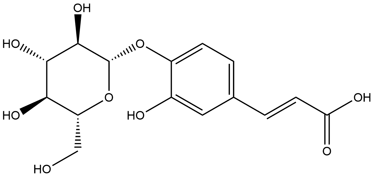 咖啡酸-4-BETA-D-葡萄糖苷(95%) 结构式