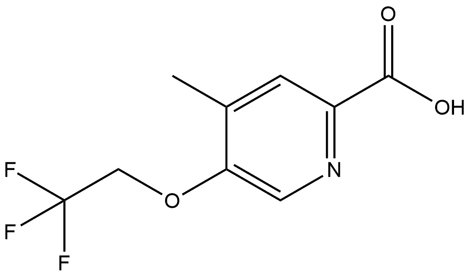 4-Methyl-5-(2,2,2-trifluoroethoxy)-2-pyridinecarboxylic acid 结构式