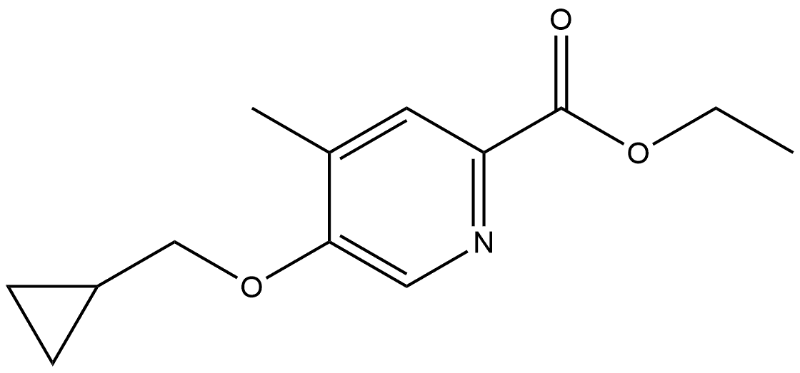 Ethyl 5-(cyclopropylmethoxy)-4-methyl-2-pyridinecarboxylate 结构式