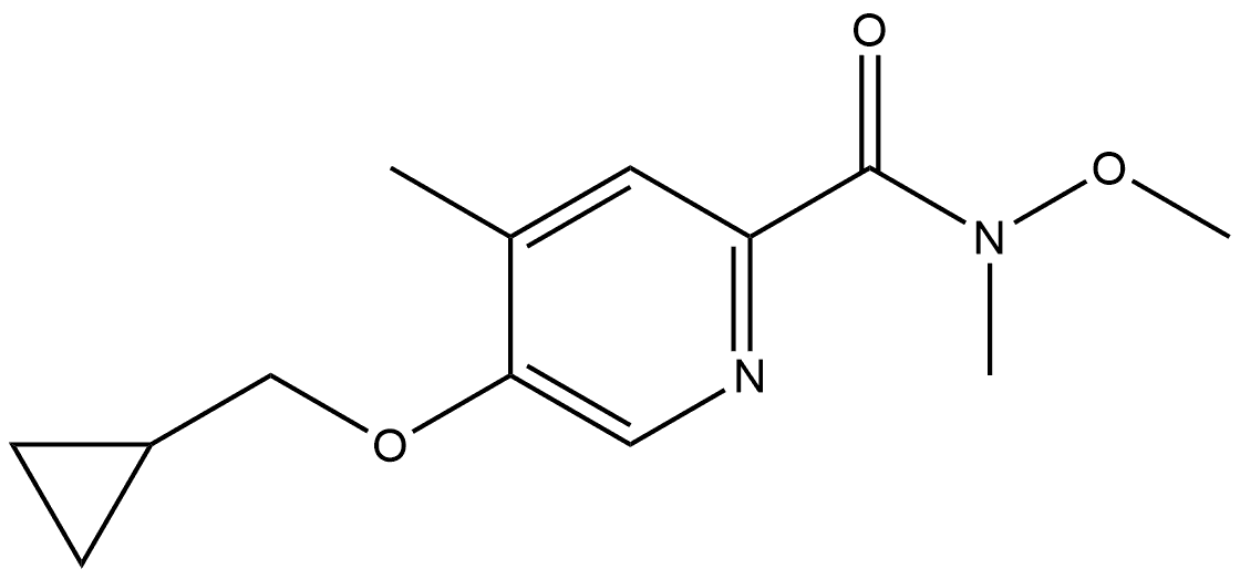 5-(Cyclopropylmethoxy)-N-methoxy-N,4-dimethyl-2-pyridinecarboxamide 结构式