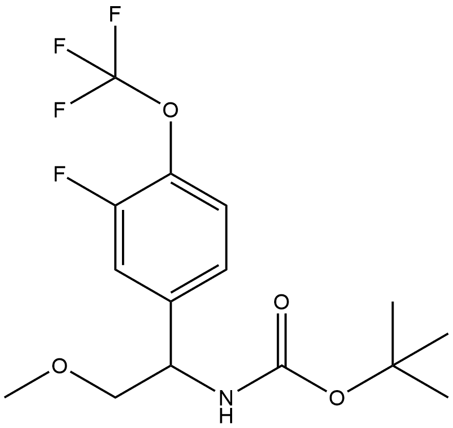tert-butyl (1-(3-fluoro-4-(trifluoromethoxy)phenyl)-2-methoxyethyl)carbamate 结构式