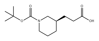 (R)-3-(1-(叔丁氧基羰基)哌啶-3-基)丙酸 结构式