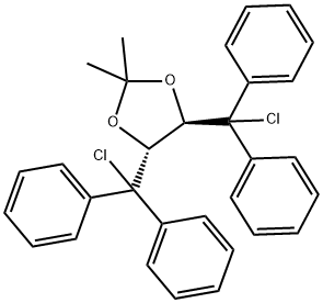 1,3-Dioxolane, 4,5-bis(chlorodiphenylmethyl)-2,2-dimethyl-, (4R,5R)- 结构式