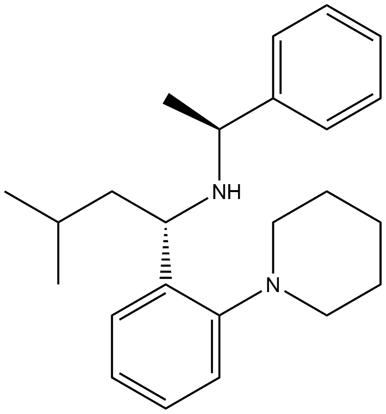 Benzenemethanamine, α-(2-methylpropyl)-N-[(1S)-1-phenylethyl]-2-(1-piperidinyl)-, (αS)- 结构式