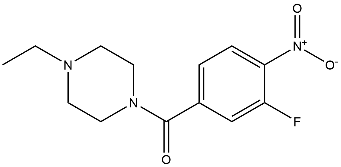 (4-ethylpiperazin-1-yl)(3-fluoro-4-nitrophenyl)methanone 结构式