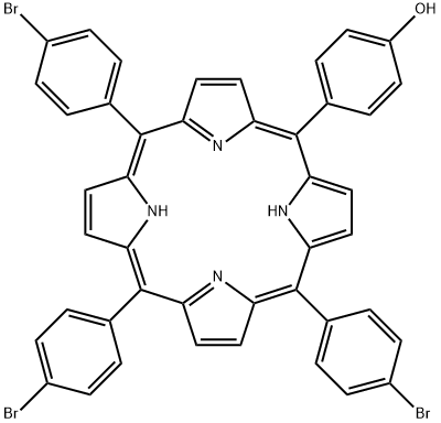 4-(10,15,20-三(4-溴苯基)卟啉-5-基)苯酚 结构式