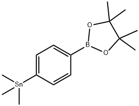 TRIMETHYL(4-(4,4,5,5-TETRAMETHYL-1,3,2-DIOXABOROLAN-2-YL)PHENYL)STANNANE 结构式