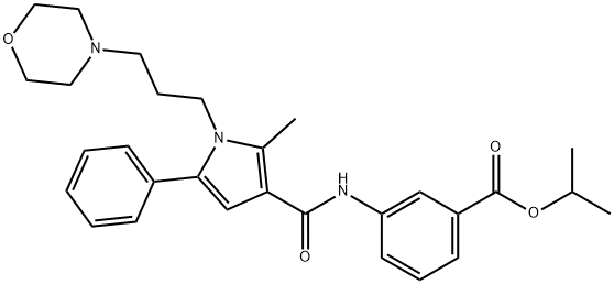 Benzoic acid, 3-[[[2-methyl-1-[3-(4-morpholinyl)propyl]-5-phenyl-1H-pyrrol-3-yl]carbonyl]amino]-, 1-methylethyl ester 结构式