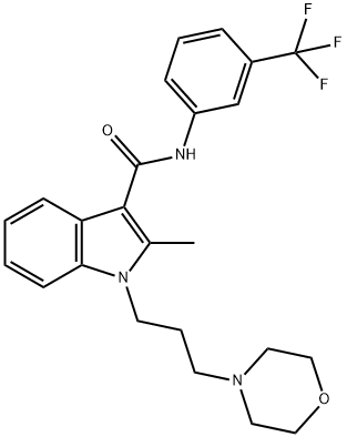 1H-Indole-3-carboxamide, 2-methyl-1-[3-(4-morpholinyl)propyl]-N-[3-(trifluoromethyl)phenyl]- 结构式