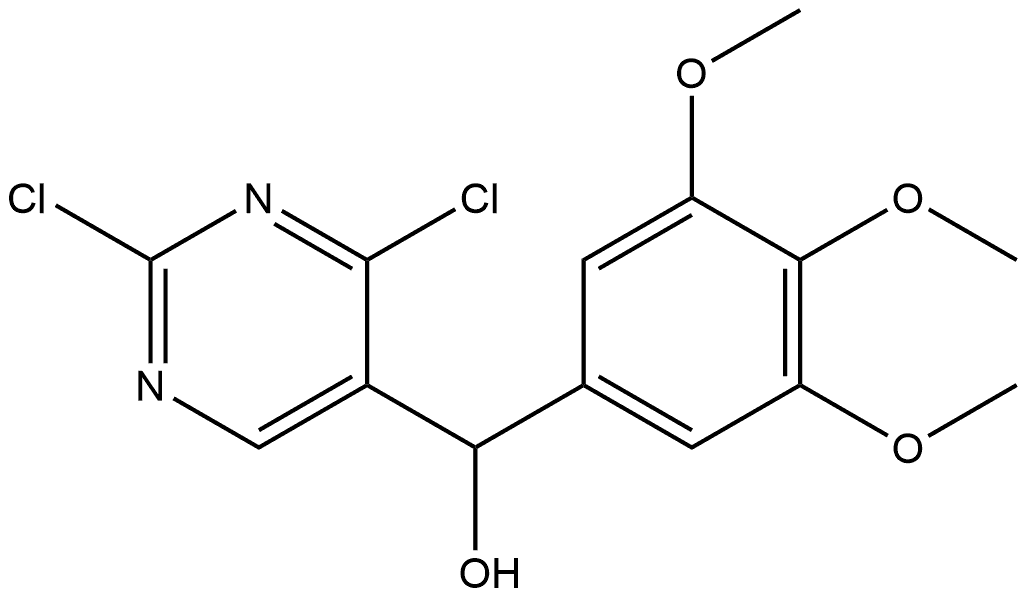 5-Pyrimidinemethanol, 2,4-dichloro-α-(3,4,5-trimethoxyphenyl)- 结构式