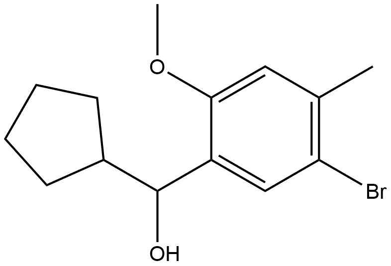 5-Bromo-α-cyclopentyl-2-methoxy-4-methylbenzenemethanol 结构式