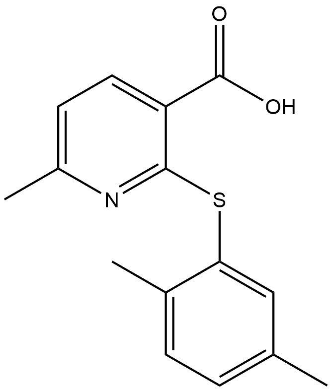 2-[(2,5-Dimethylphenyl)thio]-6-methyl-3-pyridinecarboxylic acid 结构式