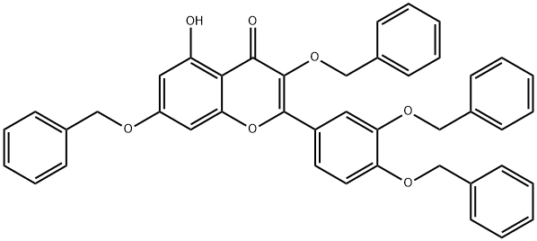 4H-1-Benzopyran-4-one, 2-[3,4-bis(phenylmethoxy)phenyl]-5-hydroxy-3,7-bis(phenylmethoxy)- 结构式