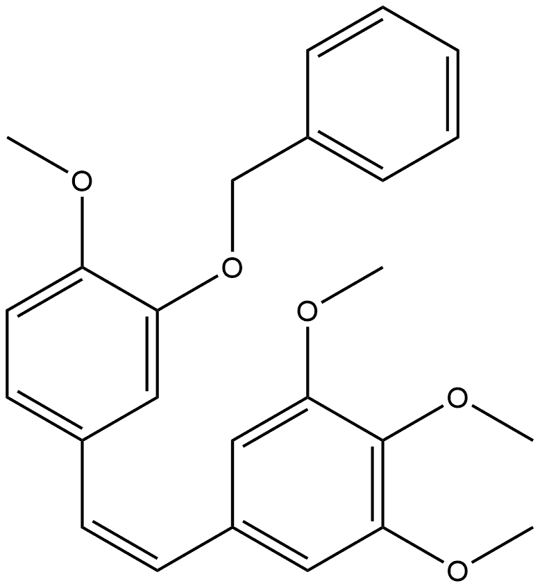 1-Methoxy-2-(phenylmethoxy)-4-[(1Z)-2-(3,4,5-trimethoxyphenyl)ethenyl]benzene 结构式