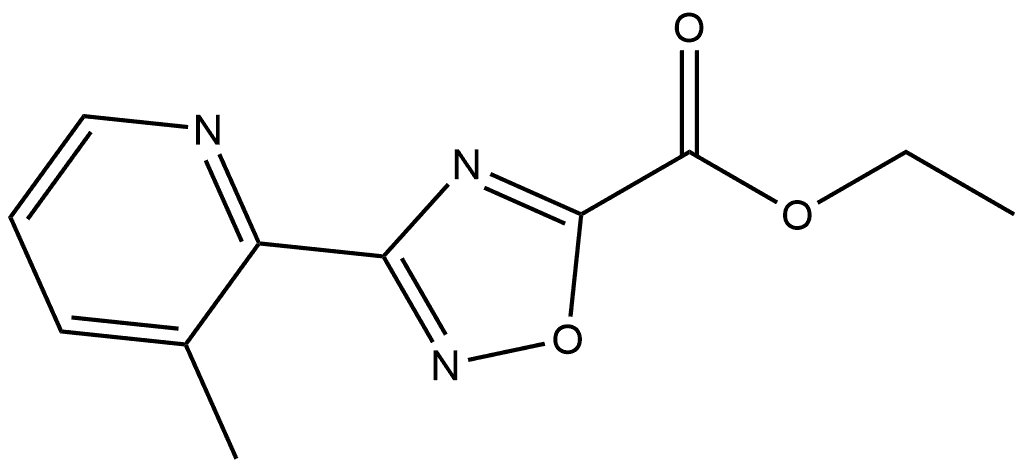 3-(3-甲基-2-吡啶基)-1,2,4-噁二唑-5-甲酸乙酯 结构式