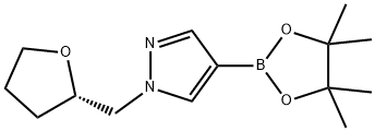 (S)-1-[(四氢-2-呋喃基)甲基]吡唑-4-硼酸频哪醇酯 结构式