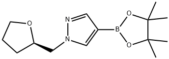 (R)-1-[(四氢-2-呋喃基)甲基]吡唑-4-硼酸频哪醇酯 结构式
