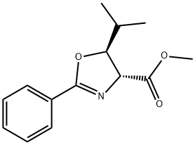 4-Oxazolecarboxylic acid, 4,5-dihydro-5-(1-methylethyl)-2-phenyl-, methyl ester, (4R,5S)- 结构式