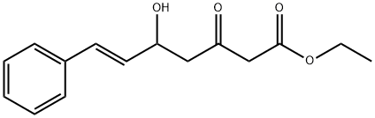 6-Heptenoic acid, 5-hydroxy-3-oxo-7-phenyl-, ethyl ester, (6E)- 结构式