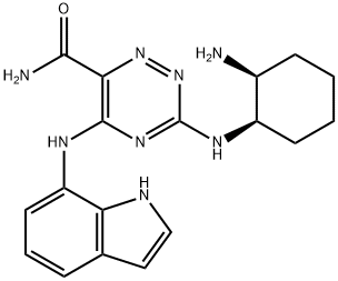 1,2,4-Triazine-6-carboxamide, 3-[[(1R,2S)-2-aminocyclohexyl]amino]-5-(1H-indol-7-ylamino)- 结构式