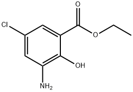 Benzoic acid, 3-amino-5-chloro-2-hydroxy-, ethyl ester 结构式