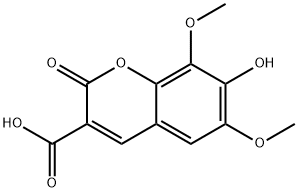 2H-1-Benzopyran-3-carboxylic acid, 7-hydroxy-6,8-dimethoxy-2-oxo- 结构式