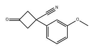 1-(3-甲氧基苯基)-3-氧代环丁烷-1-甲腈 结构式