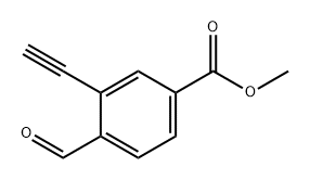 3-乙炔基-4-甲酰基苯甲酸甲酯 结构式