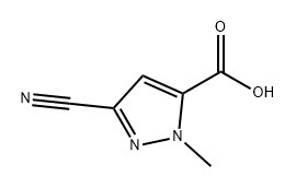 3-氰基-1-甲基-1H-吡唑-5-羧酸 结构式