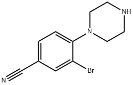 Benzonitrile, 3-bromo-4-(1-piperazinyl)- 结构式
