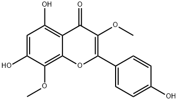 4H-1-Benzopyran-4-one, 5,7-dihydroxy-2-(4-hydroxyphenyl)-3,8-dimethoxy- 结构式