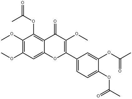 4H-1-Benzopyran-4-one, 5-(acetyloxy)-2-[3,4-bis(acetyloxy)phenyl]-3,6,7-trimethoxy- 结构式