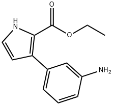 3-(3-氨基苯基)-1H-吡咯-2-甲酸乙酯 结构式