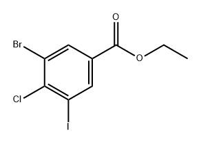 3-溴-4-氯-5-碘苯甲酸乙酯 结构式