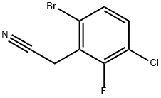 6-Bromo-3-chloro-2-fluorophenylacetonitrile 结构式