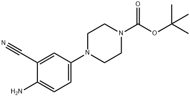 1-Piperazinecarboxylic acid, 4-(4-amino-3-cyanophenyl)-, 1,1-dimethylethyl ester 结构式