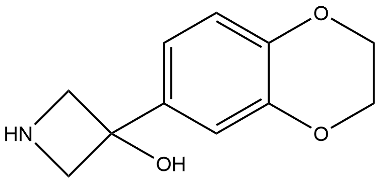3-(2,3-Dihydro-1,4-benzodioxin-6-yl)-3-azetidinol 结构式