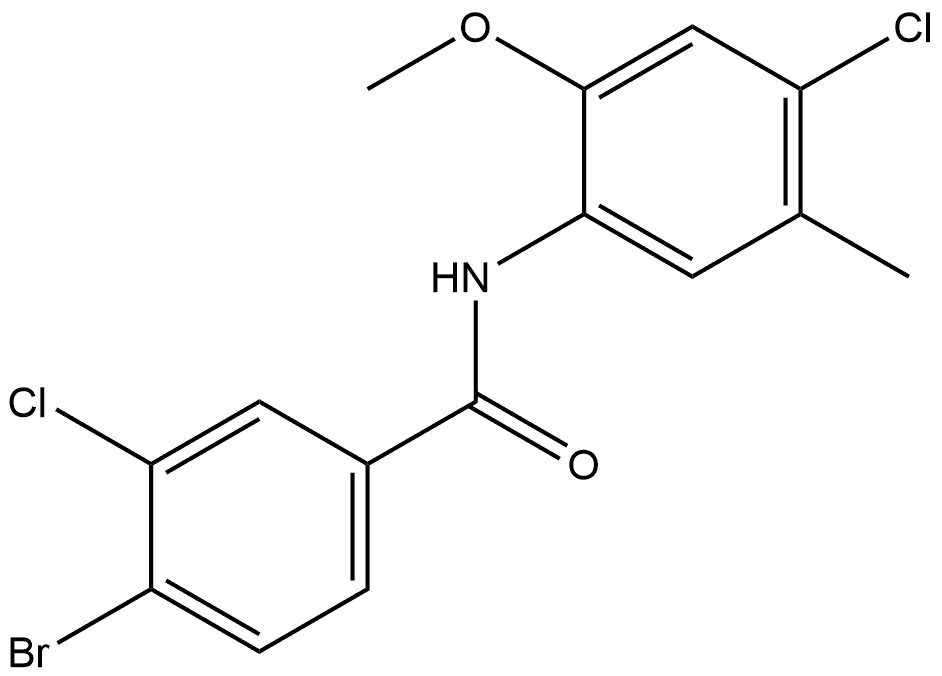 4-Bromo-3-chloro-N-(4-chloro-2-methoxy-5-methylphenyl)benzamide 结构式