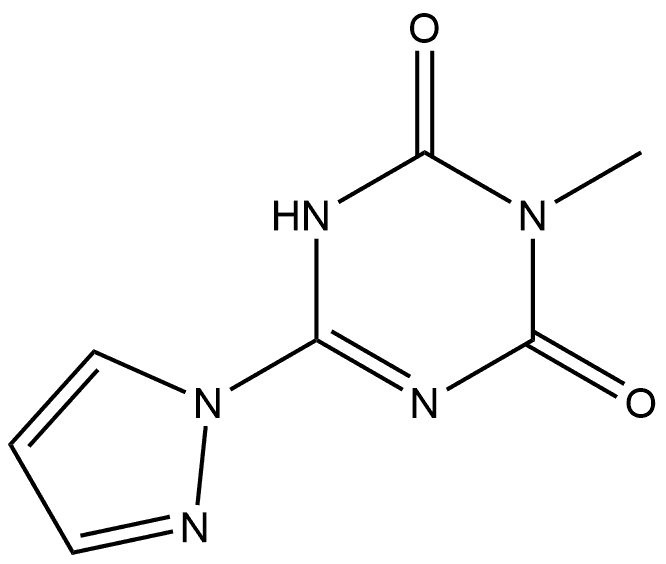 1,3,5-Triazine-2,4(1H,3H)-dione, 3-methyl-6-(1H-pyrazol-1-yl)- 结构式
