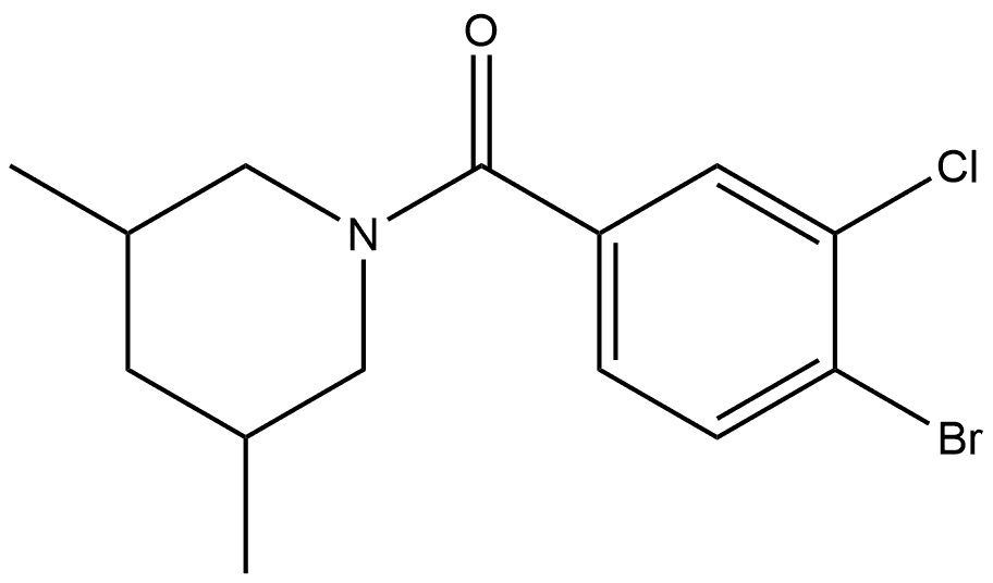 (4-Bromo-3-chlorophenyl)(3,5-dimethyl-1-piperidinyl)methanone 结构式