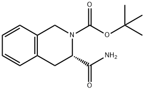 2(1H)-Isoquinolinecarboxylic acid, 3-(aminocarbonyl)-3,4-dihydro-, 1,1-dimethylethyl ester, (3S)- 结构式