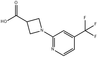 1-(4-(三氟甲基)吡啶-2-基)氮杂环丁烷-3-甲酸 结构式