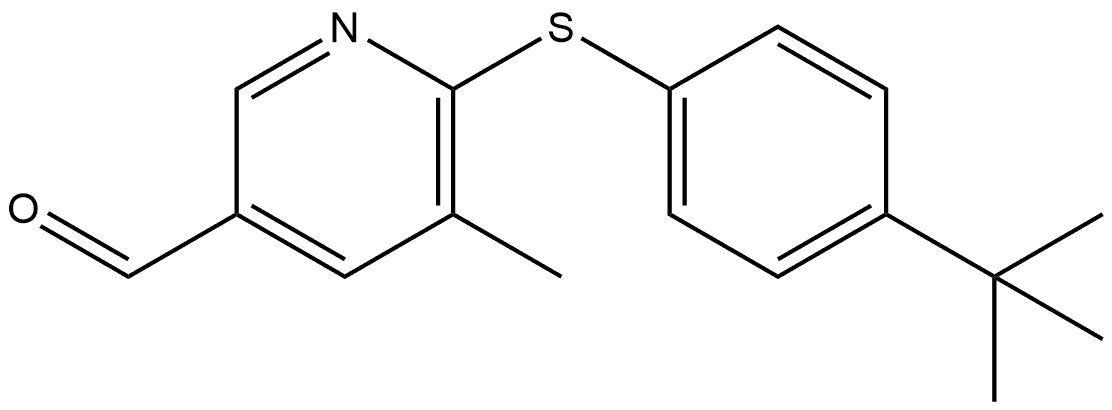 6-[[4-(1,1-Dimethylethyl)phenyl]thio]-5-methyl-3-pyridinecarboxaldehyde 结构式